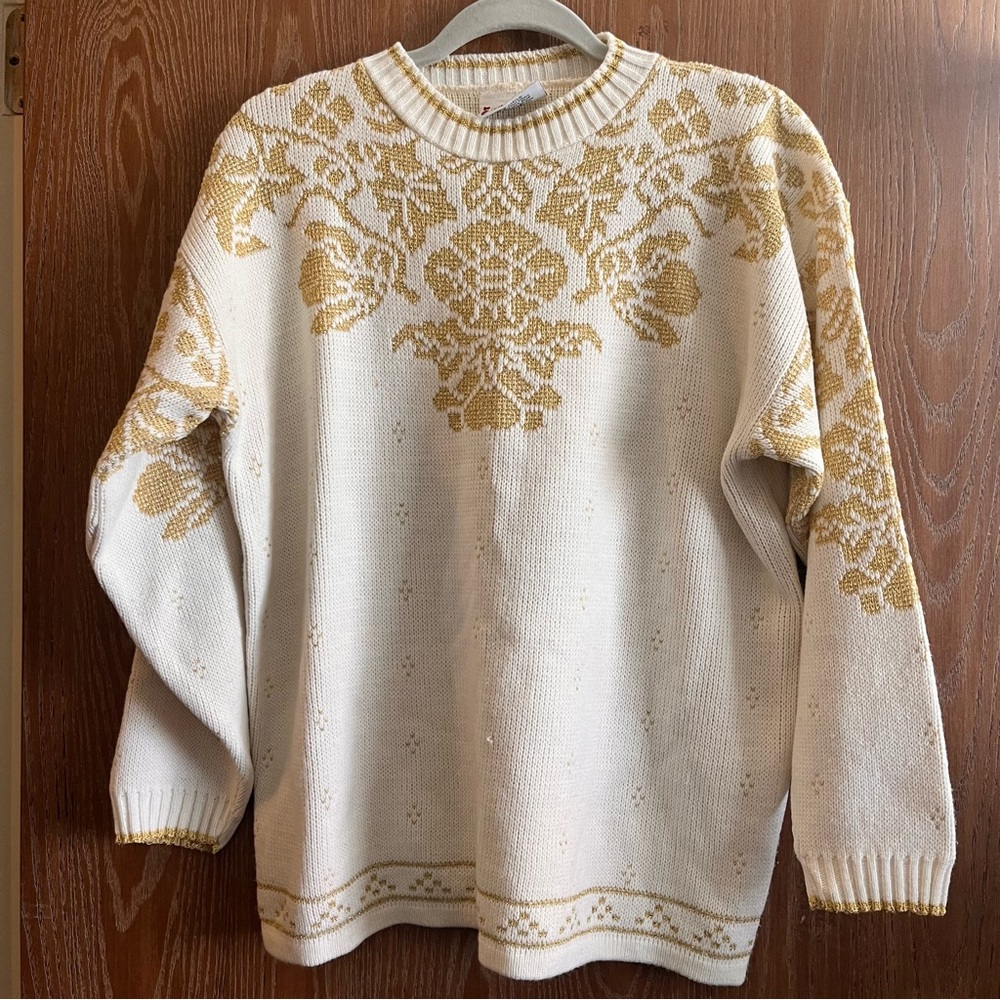Vintage Hot Cashews gold accent sweater women’s XL